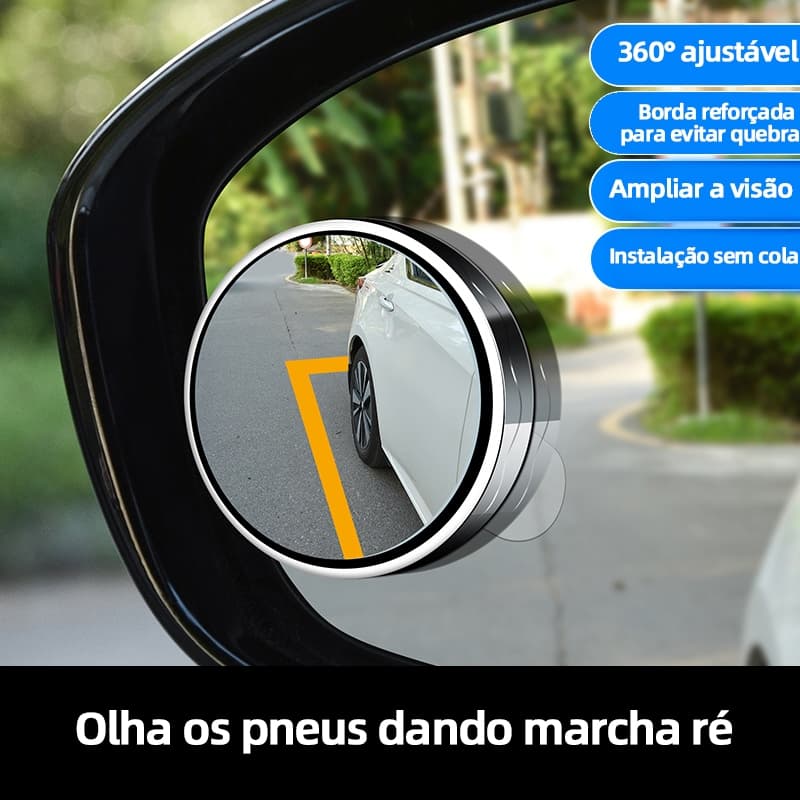 Espelho de Ponto Cego 360° Invertendo - 2 Pçs Pequeno Redondo, Espelho Retrovisor Carro Infinito
