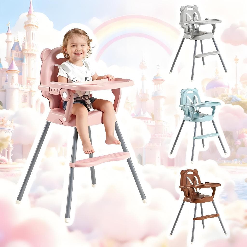 Cadeira de Alimentação Ajustável 2 em 1 Vem Mesa Brinquedo Para Bebês de 6 Meses a 3 Anos -P19