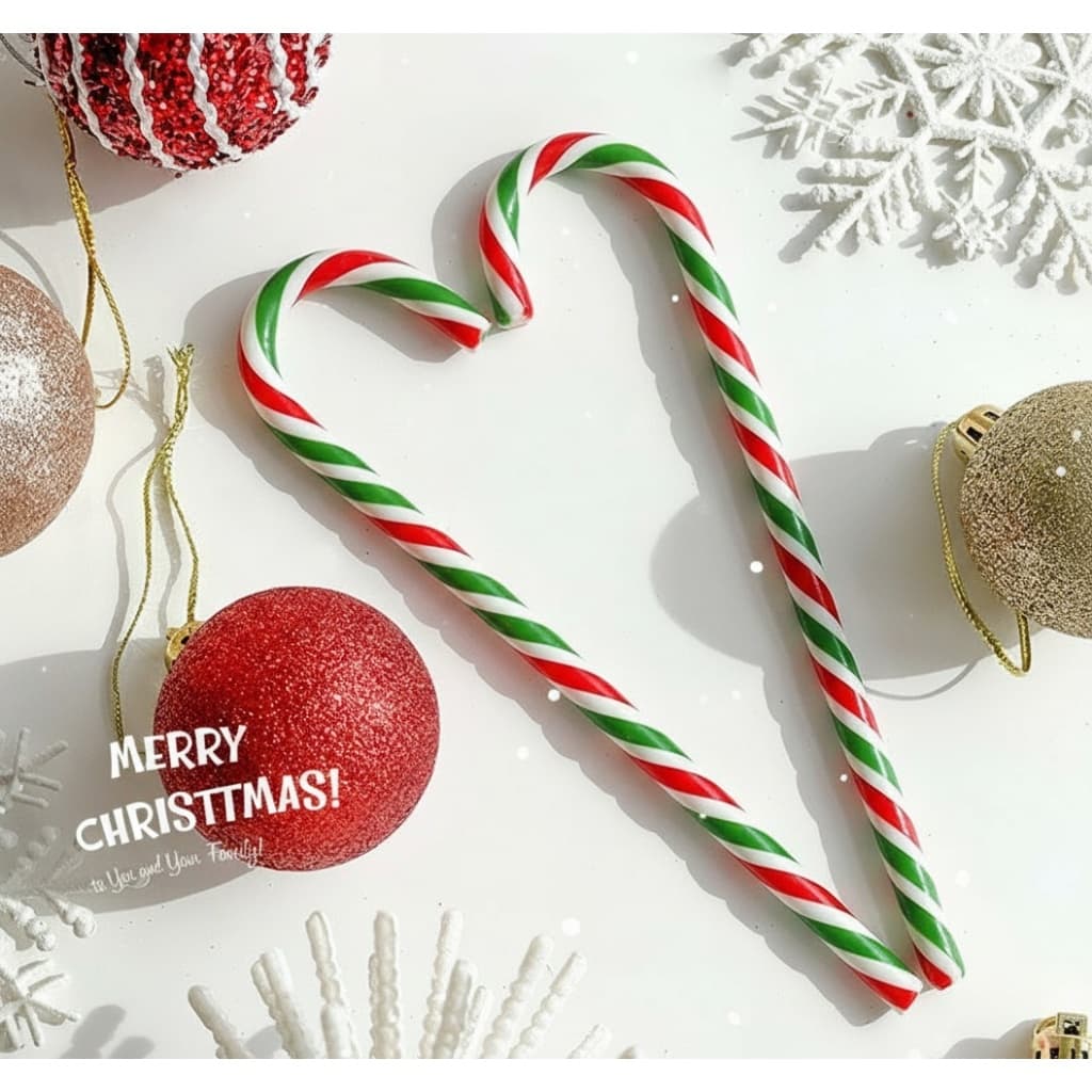 6/12PCS Bengala de Natal - Enfeites de Natal em Plástico com Cores Doces, Decoração para Festas e Feriados