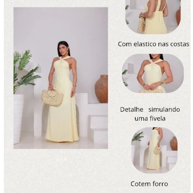 Vestido Feminino longo de Final de Ano em Duna  (M,G)