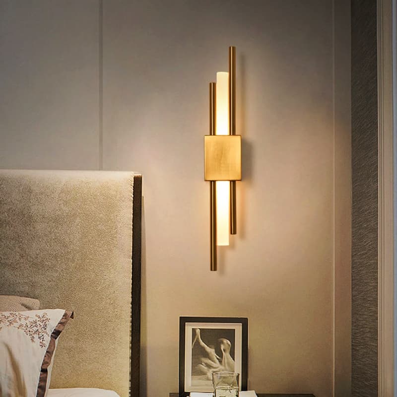 Arandela de Parede Linear Moderna Dourada 48cm 10W Bivolt 3 Cores em 1 Luminária De Parede - Luminária Aurora Lunato
