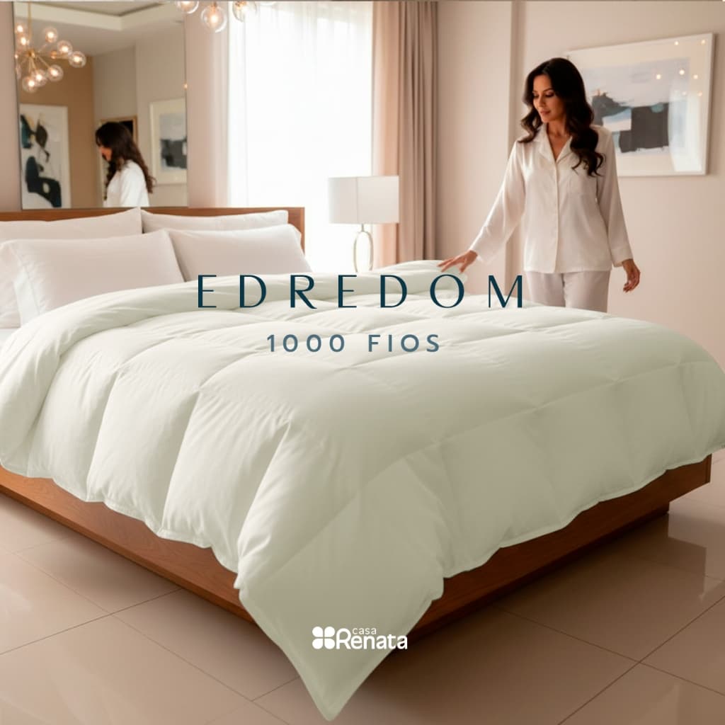 Edredom Dupla Face Queen Percal 1000 Fios 100% Algodão Egípcio Casa di Valle