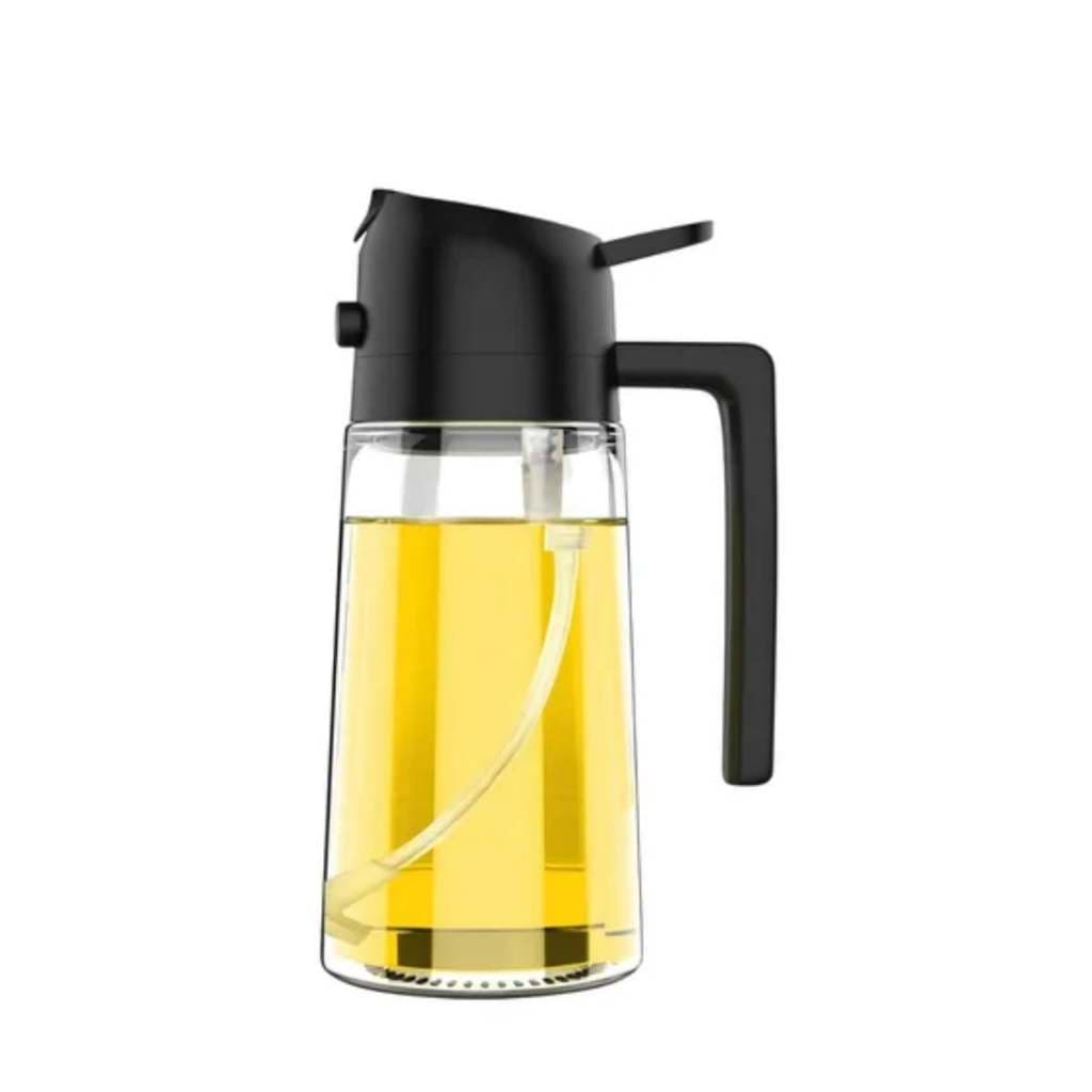 Spray Borrifador Dosador 2 em 1 Para Azeite Vinagre Oléo Vidro Modelo Galheteiro Cozinha 470ML