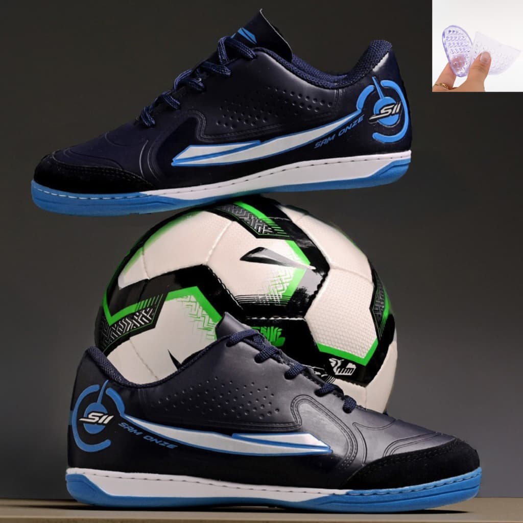 Chuteira Futsal Salão Profissional Colada Costura Quadra Futsal Infantil Masculina Palmilha Gel