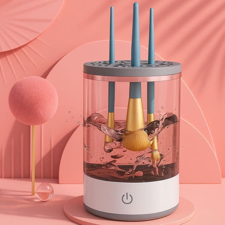 Lavador Limpador De Pinceis Maquiagem Automático Elétrico