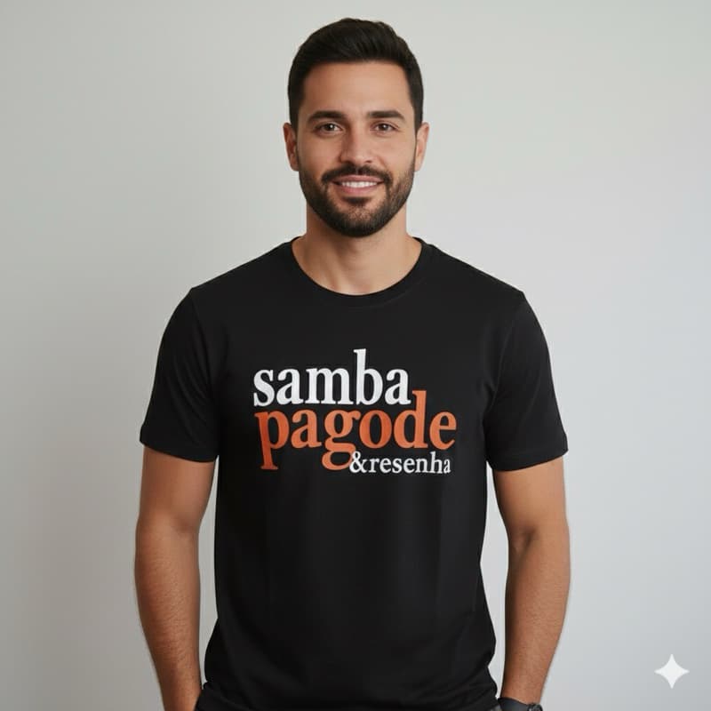 Camiseta Samba Pagode e Resenha casual 100% algodão masculina / feminina