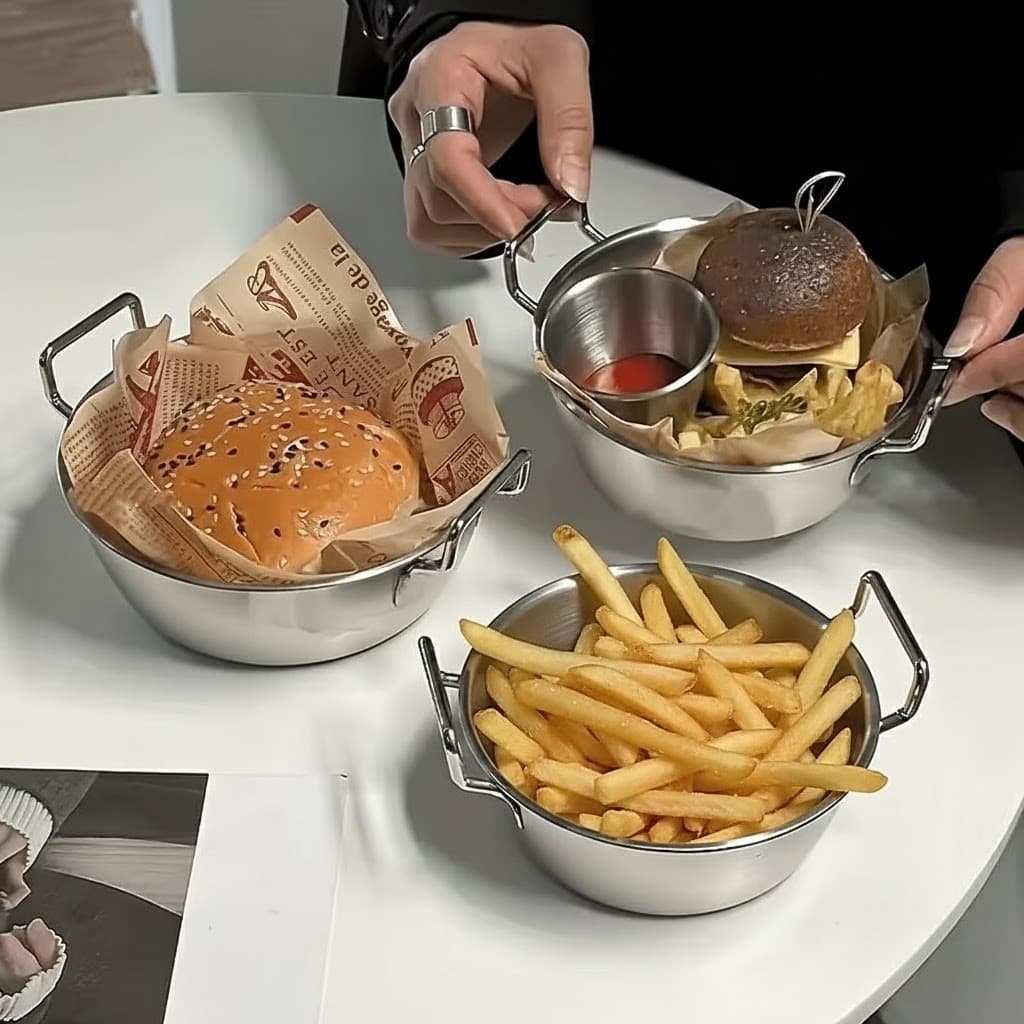 Panelinhas Pergaminho Com Alça Mini Panela Tacho Restaurante Petisco Porção 300ml