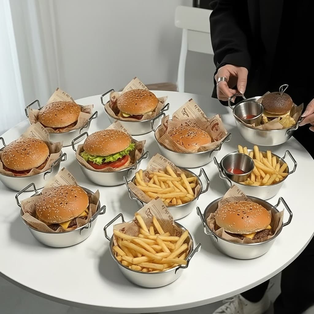 Panelinhas Pergaminho Com Alça Mini Panela Tacho Restaurante Petisco Porção 300ml