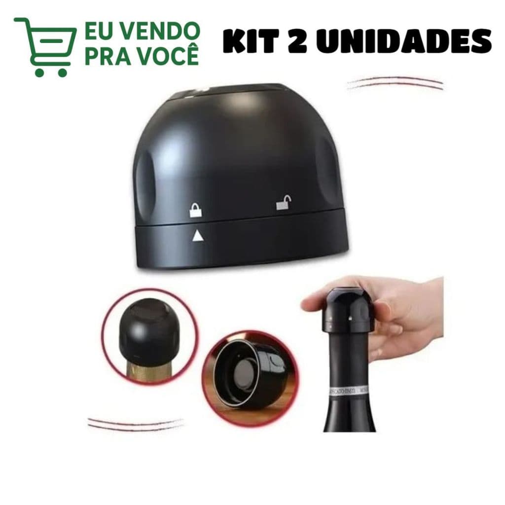 2 Rolha Kit Para Garrafa De Vinho Champanhe Tampa Reutilizável