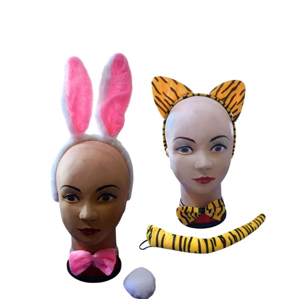 KIT TIARA DE COELHO E ONÇA  DIABINHA E GATINHA PRETO CARNAVAL DQ-30/DQ-32/LXD-025/LXD--009