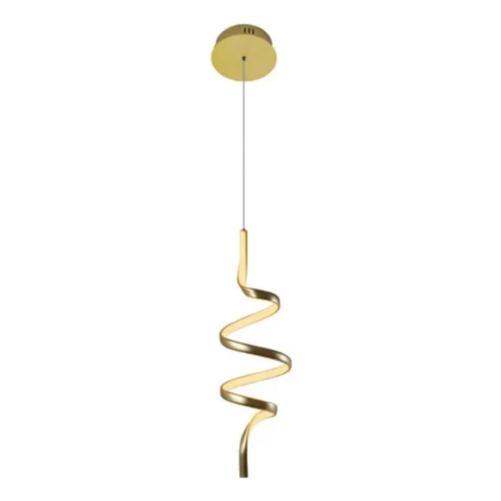 Luminária Pendente Espiral 18W Led Branco-quente Cor Dourado 127/220V Dourado