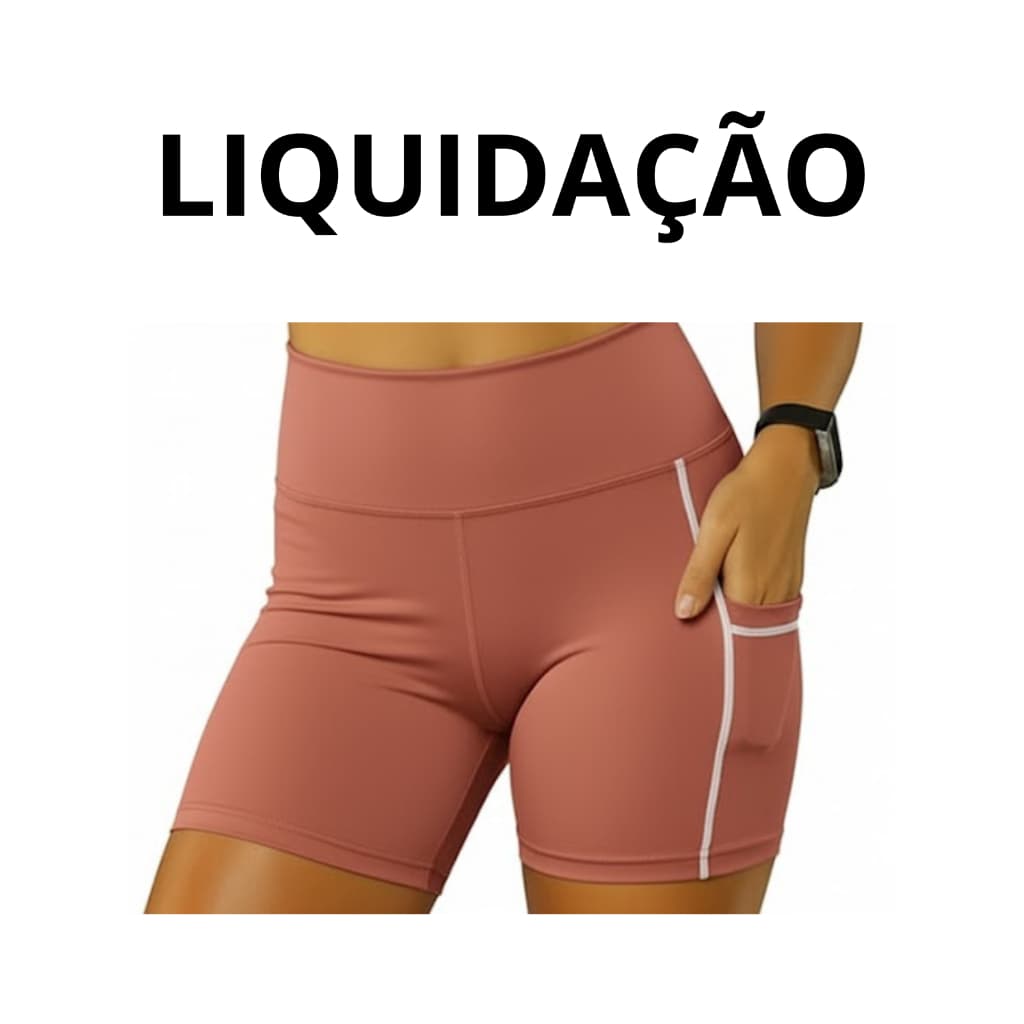 Liquidação Short Corrida Alta Compressão Feminino Academia