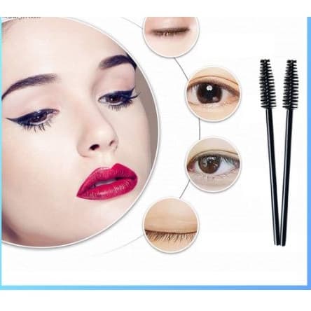 kit Com 50 Escovinhas Pra Cílios e Sobrancelha Pente de Sobrancelhas