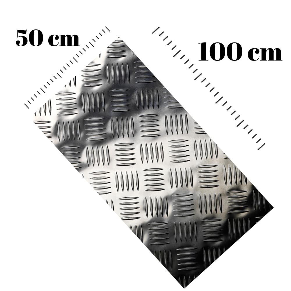 Chapa Aluminio Lavrada Xadrez 100 X 50 cm Na Esp. De 1,5 Mm