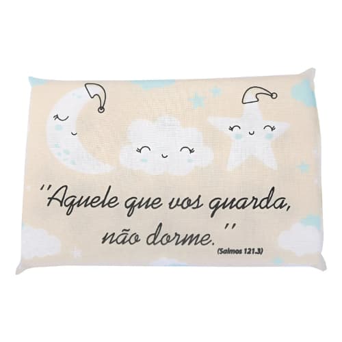 Travesseir Anti-Sufocamento Frase Bíblica para Bebês Caricia Minasrey 29x19x3
