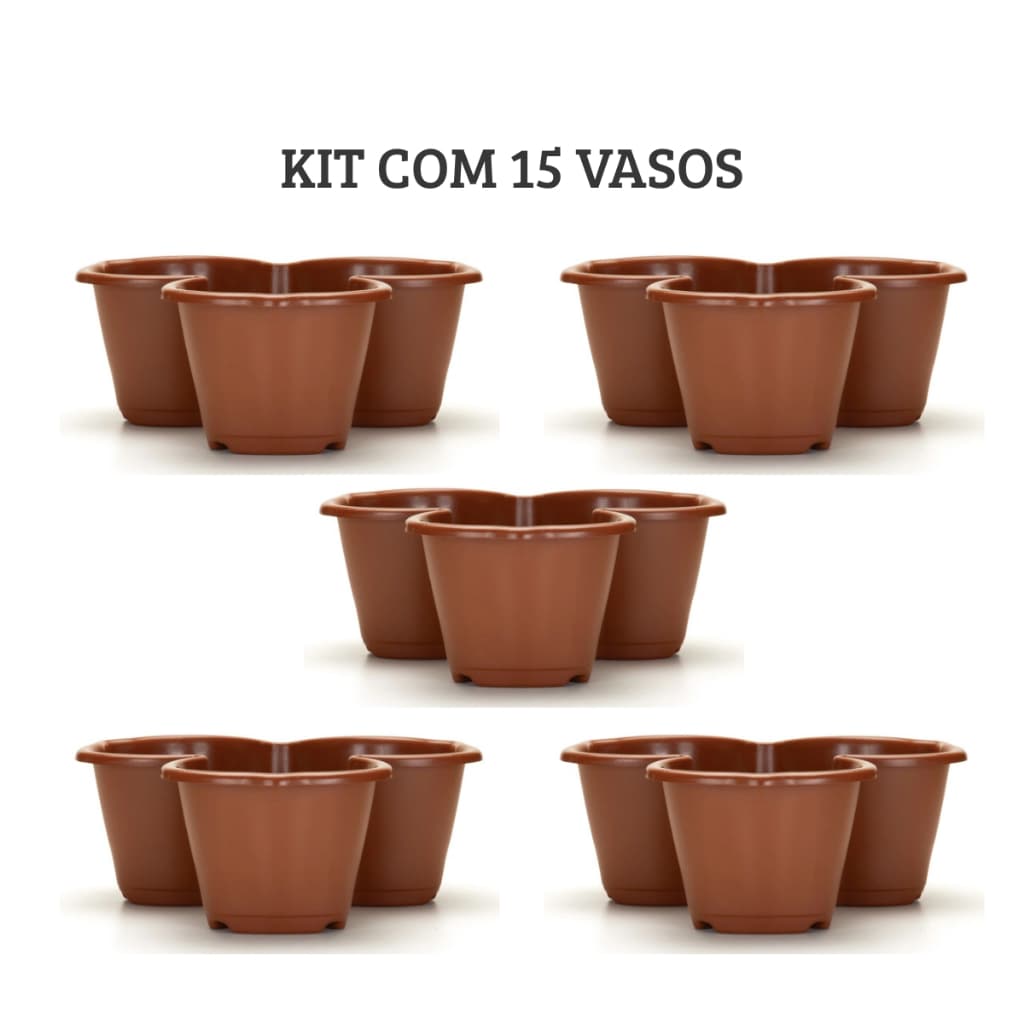 Kit 15 Vasos Pétala 1L Para Mini Horta Plantas Terracota