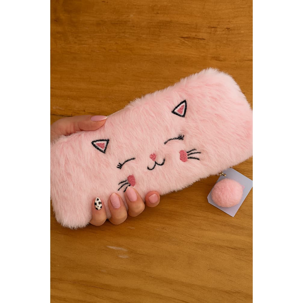 Estojo Escolar Gatinho Fofo Infantil Estojo Formato De Gatinho Super Fofo Porta Lápis e Canetinhas Escritorio estudantes