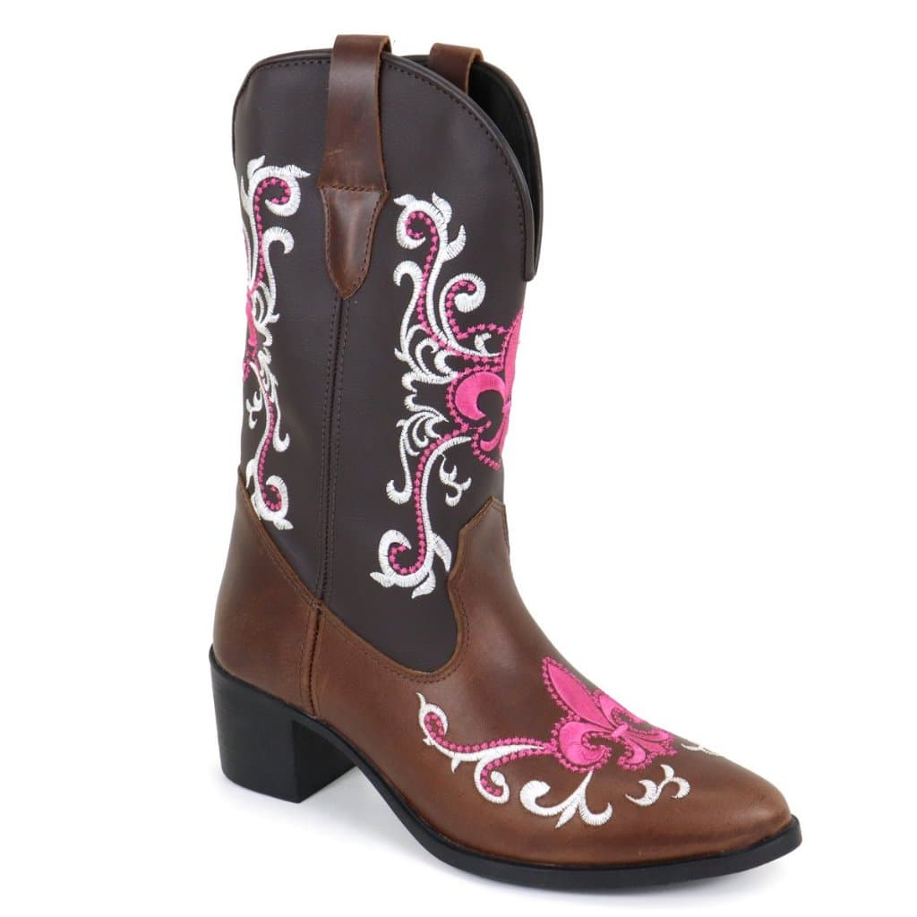 Bota Texana Country Feminina Cano Longo Bordada Lindo Acabamento