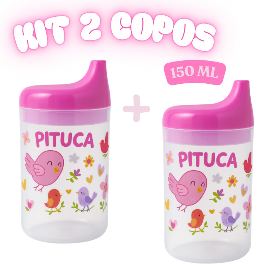 Kit 2 Copos 150ml Para Bebê Copo Educativo