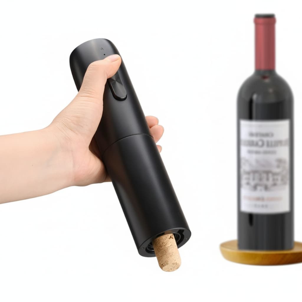 Abridor de Vinho Portátil Saca Rolha Sem Fio Elétrico Recarregável Opener Wine USB Preto