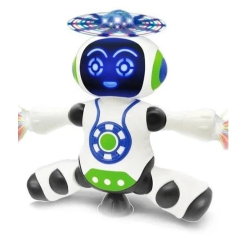 Brinquedo Robô Dança Dançarino Gira 360 Graus Robot Som e Luz Led Música Criança