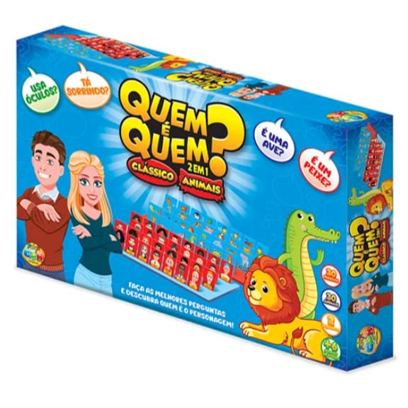 Jogo de Tabuleiro Quem é Quem? 2 em 1 – Clássico e Animais