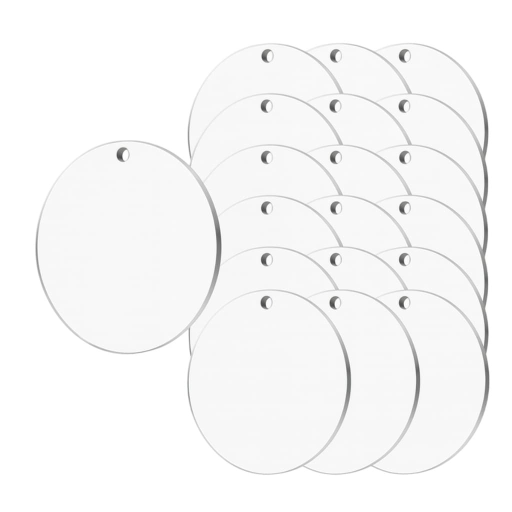 Kit 50 Chaveiros Base Acrílico Cristal 5cm Redondo Para Personalizar Corte a Laser com Brilho e Proteção UV