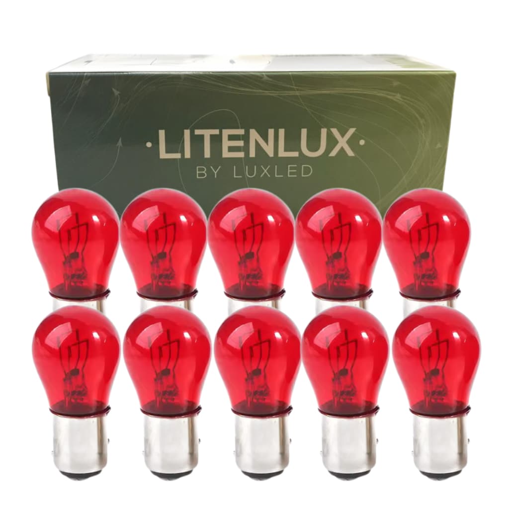 Kit 10 Lampada 2 Polo P21/5W BAY15d 12v 21w 5w Vermelha 10 Unidades Freio Lanterna