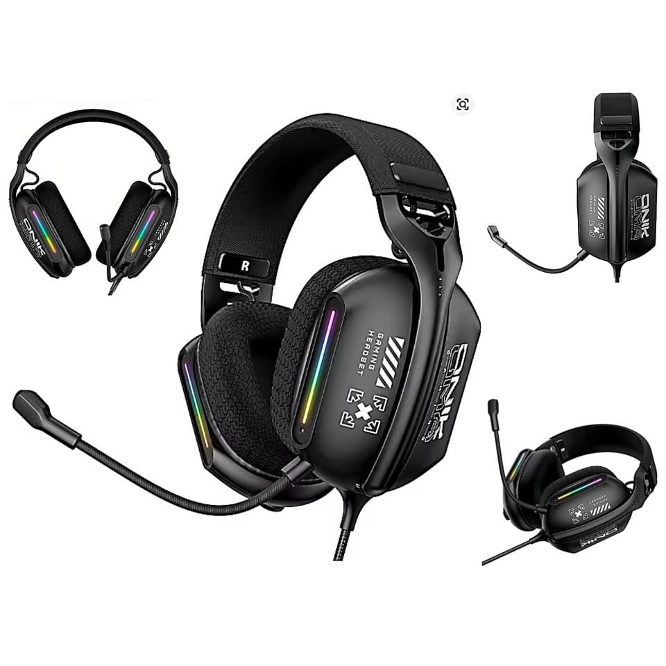 ONIKUMA X12 Fone De Ouvido Gamer Redução De Ruído RGB Compatível com PS4/PS5/xbox/One/Series/pc Preto Modelo Exclusivo