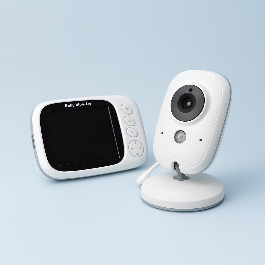 Baba Eletrônica com Monitor Visão Noturna, Câmera com Áudio e Sensor de Temperatura