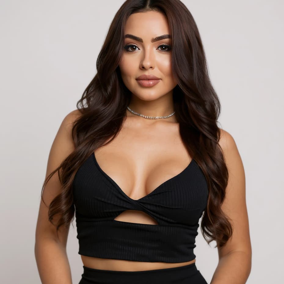 Cropped Canelado Feminino Com Bojo Decote Cavado Tamanho Único