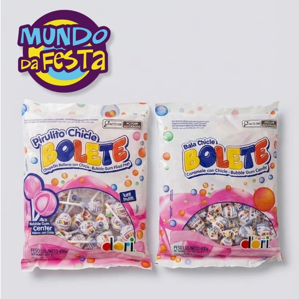 Kit Bala Bolete e Pirulito Chiclete Doces Antigos Festa Infantil Lembrancinha