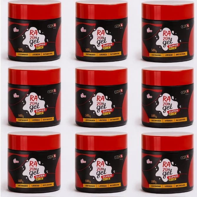 Kit 12 Gel Cabelo de Alta Fixação Super cola de 500g ( Atacado e Revenda ) - Razon Cosméticos