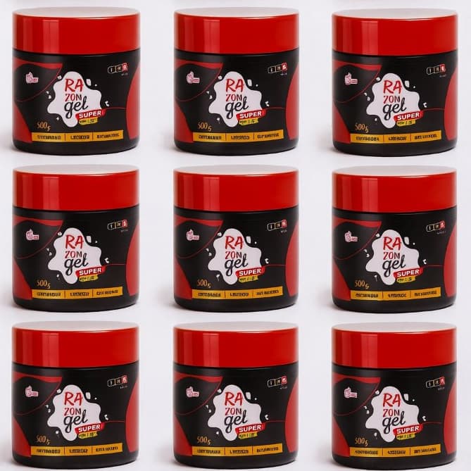 Kit 6 Gel Cabelo de Alta Fixação Super Cola 500gr - Razon Cosméticos