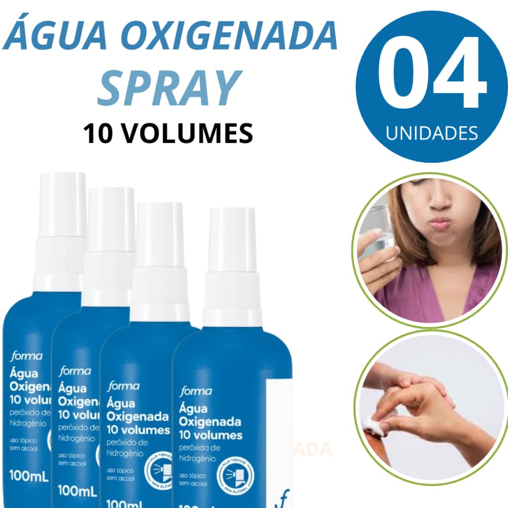 Agua Oxigenada 10 Volumes Antisséptico 100ml Promoção 4uni