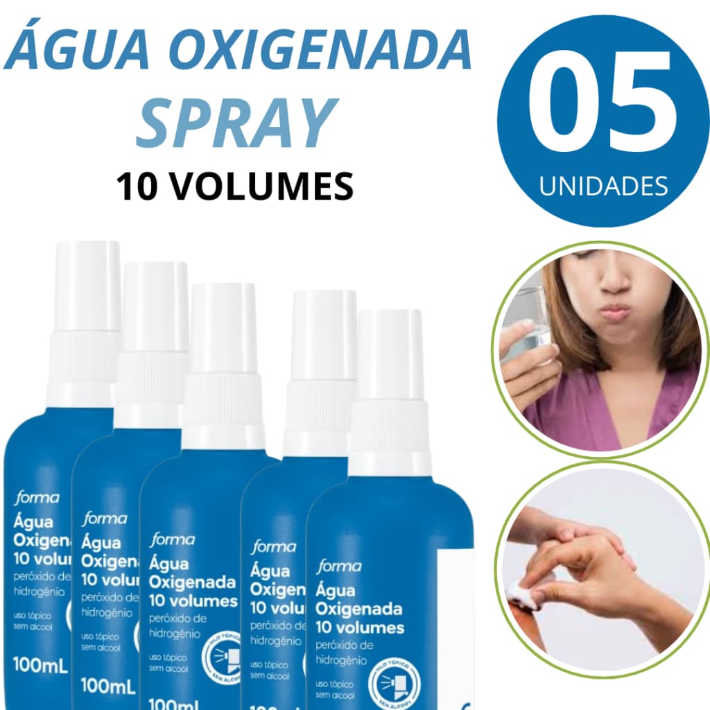 Agua Oxigenada 10 Volumes Antisséptico 100ml Promoção 5uni
