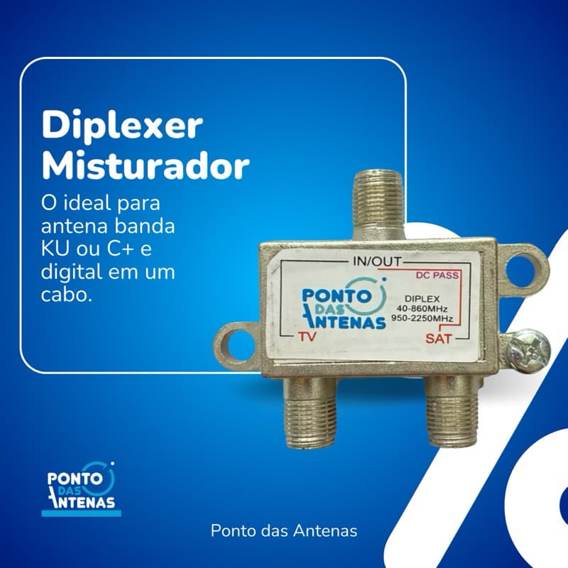 Chave Diplexer/ Diplex Misturadora De Canais Para Antena Tv Digital