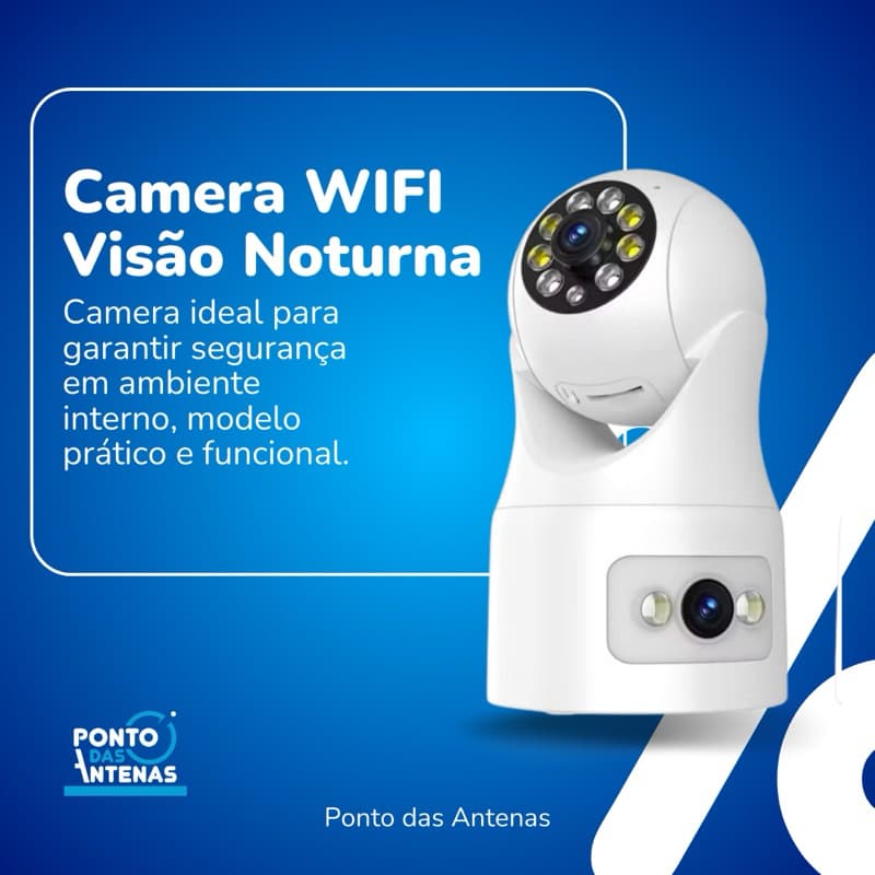 Camera De Segurança Wifi Visão Noturna Full HD 1080p - 360° Branco