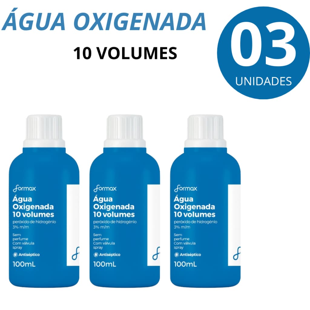 Agua Oxigenada 10 Volumes Antisséptico 100ml Promoção 3uni