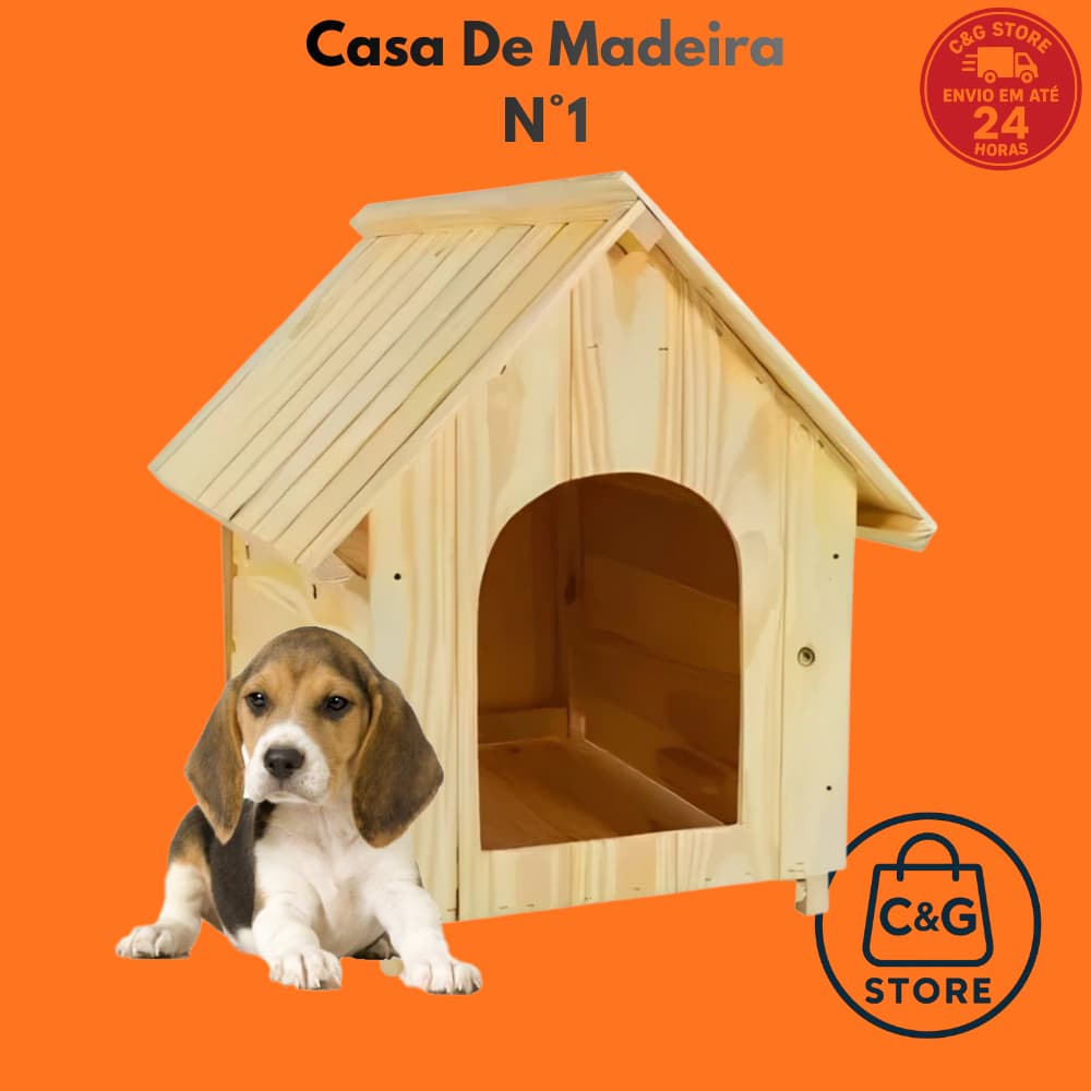 Casinha Casa de Madeira N1 Para Cachorro Cães Gato Cão Porte Médio Grande Casa Pet Dog House