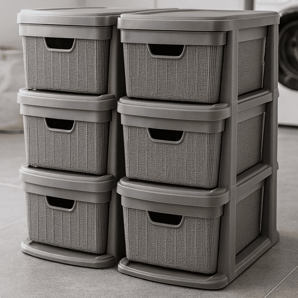 Kit 2 Gaveteiro Organizador de Chão Grande 15 Litros com 3 Gavetas Jutta em Plástico Jaguar