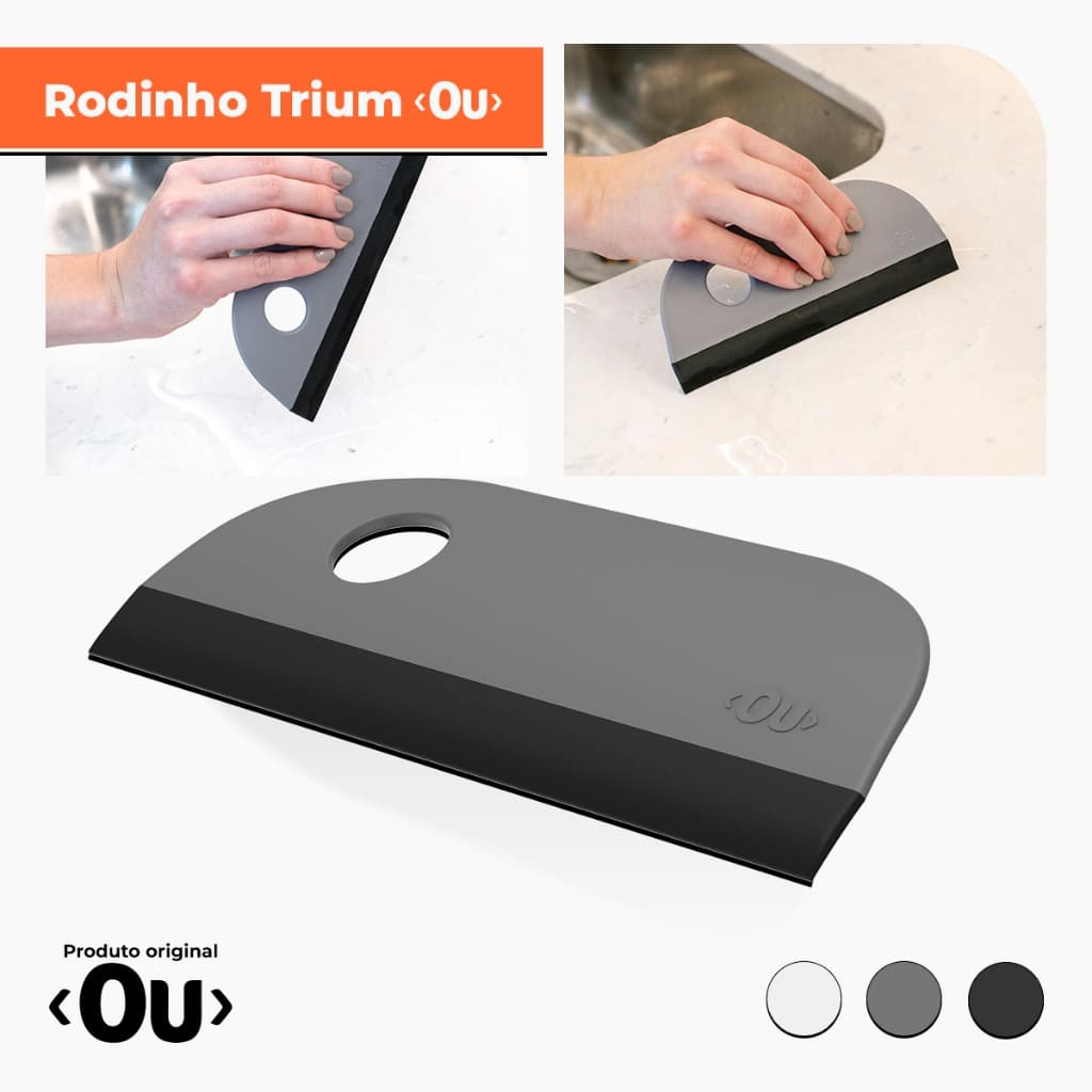 Rodinho de Pia Compacto Trium Preto 3x10x19cm Utensílio para Cozinha OU
