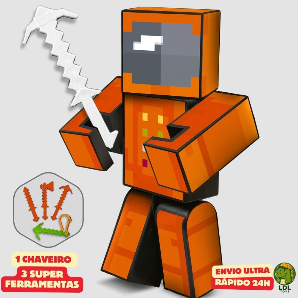 Boneco Zoom Turma do Problems 15cm Articulado Acompanha 3 Ferramentas Youtuber Algazarra