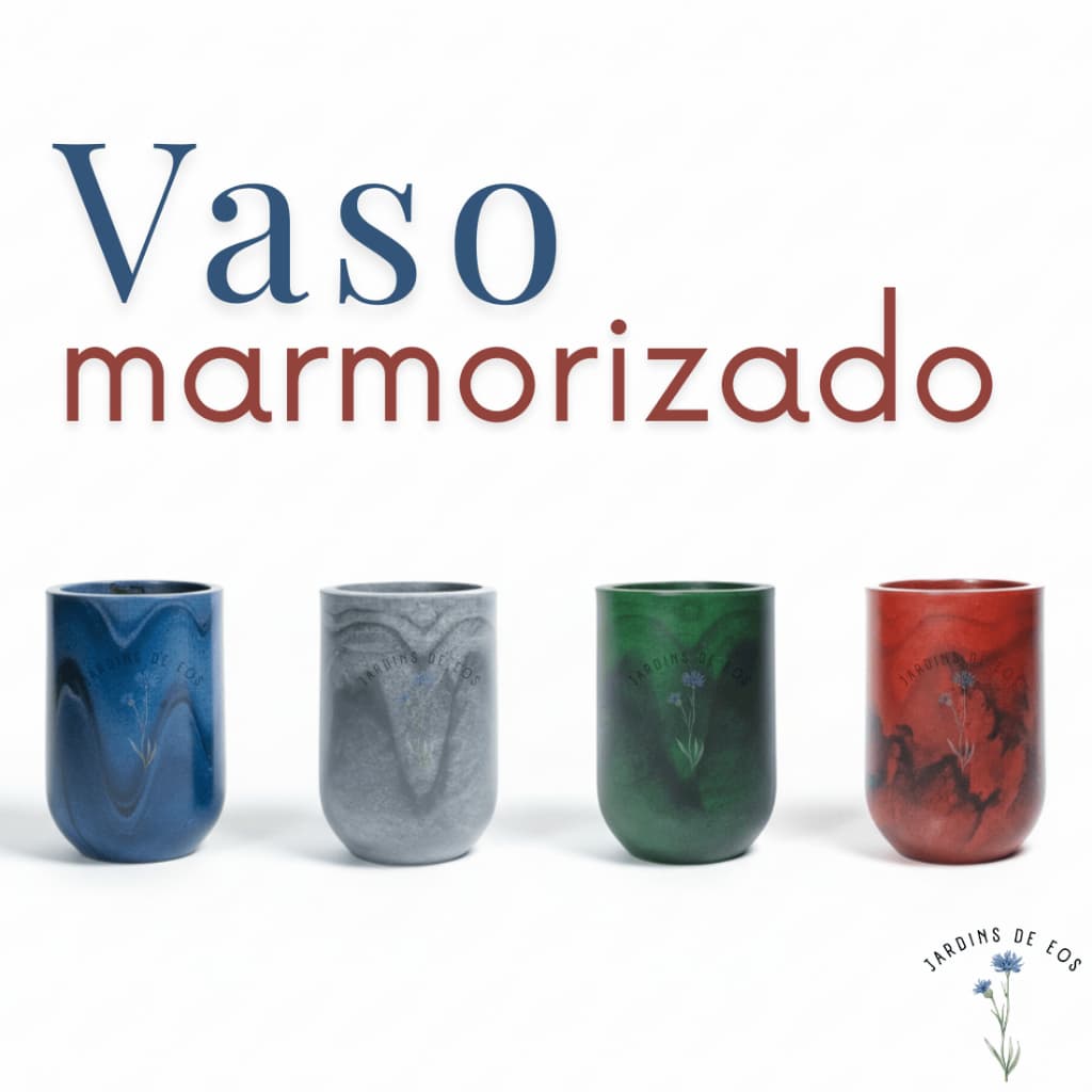 Vaso para planta grande marmorizado premium