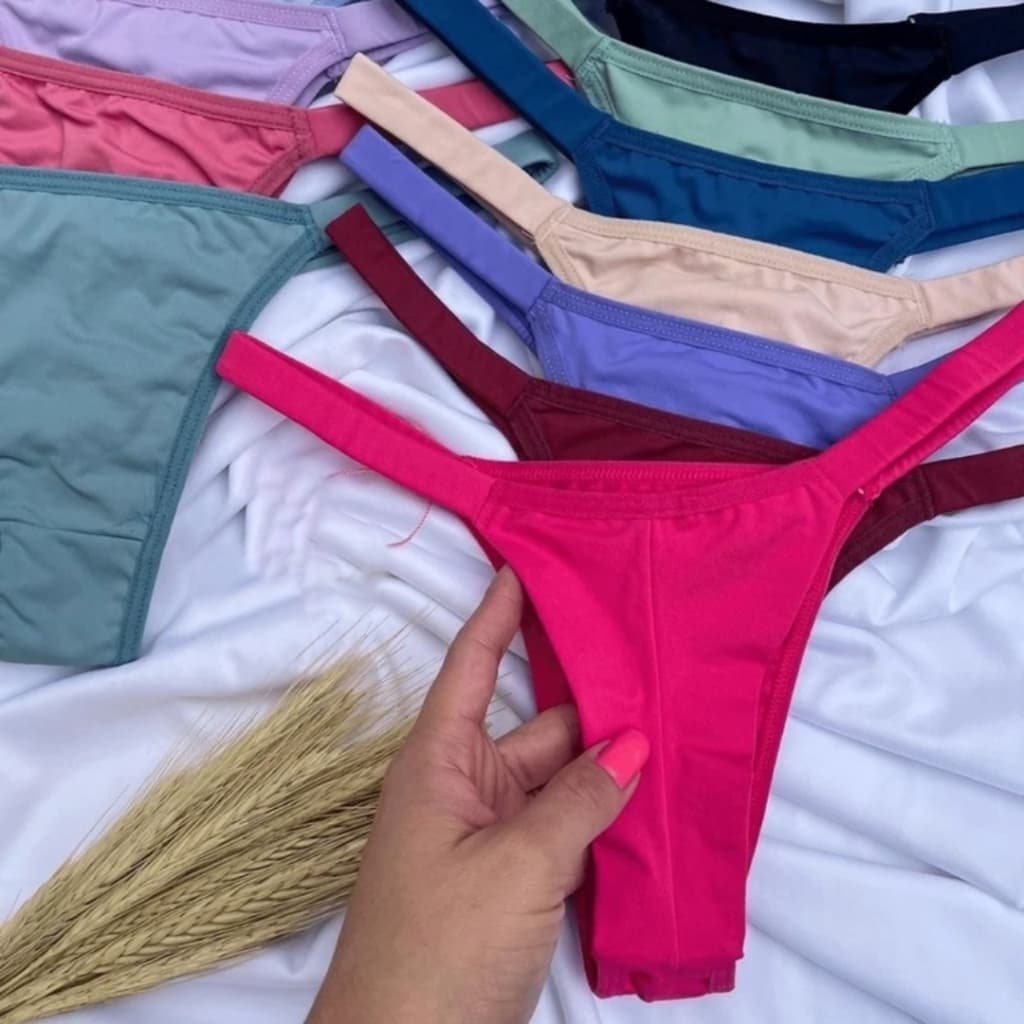 Kit 2/4/6 Calcinha Fio Duplo de Pala Tirinha Tanga Cavada Asa Delta