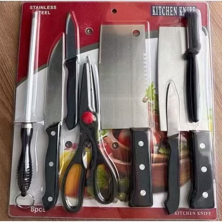 Conjunto de facas antiaderentes Conjunto de 8 peças de facas tesouras descascador