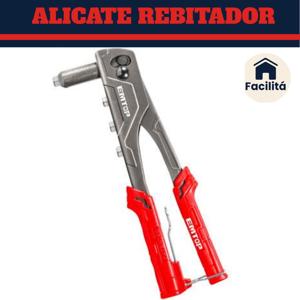 Alicate Rebitador Manual C/4 Bicos - Emtop - Versátil, Resistente e de Alta Precisão