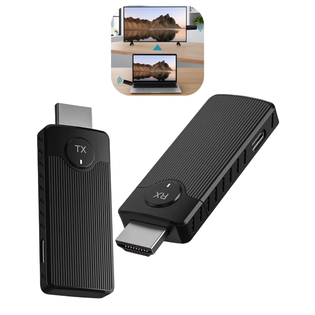 Transmissor Receptor De Áudio E Vídeo Hdmi Sem Fio 50 Metros 1080p Preto