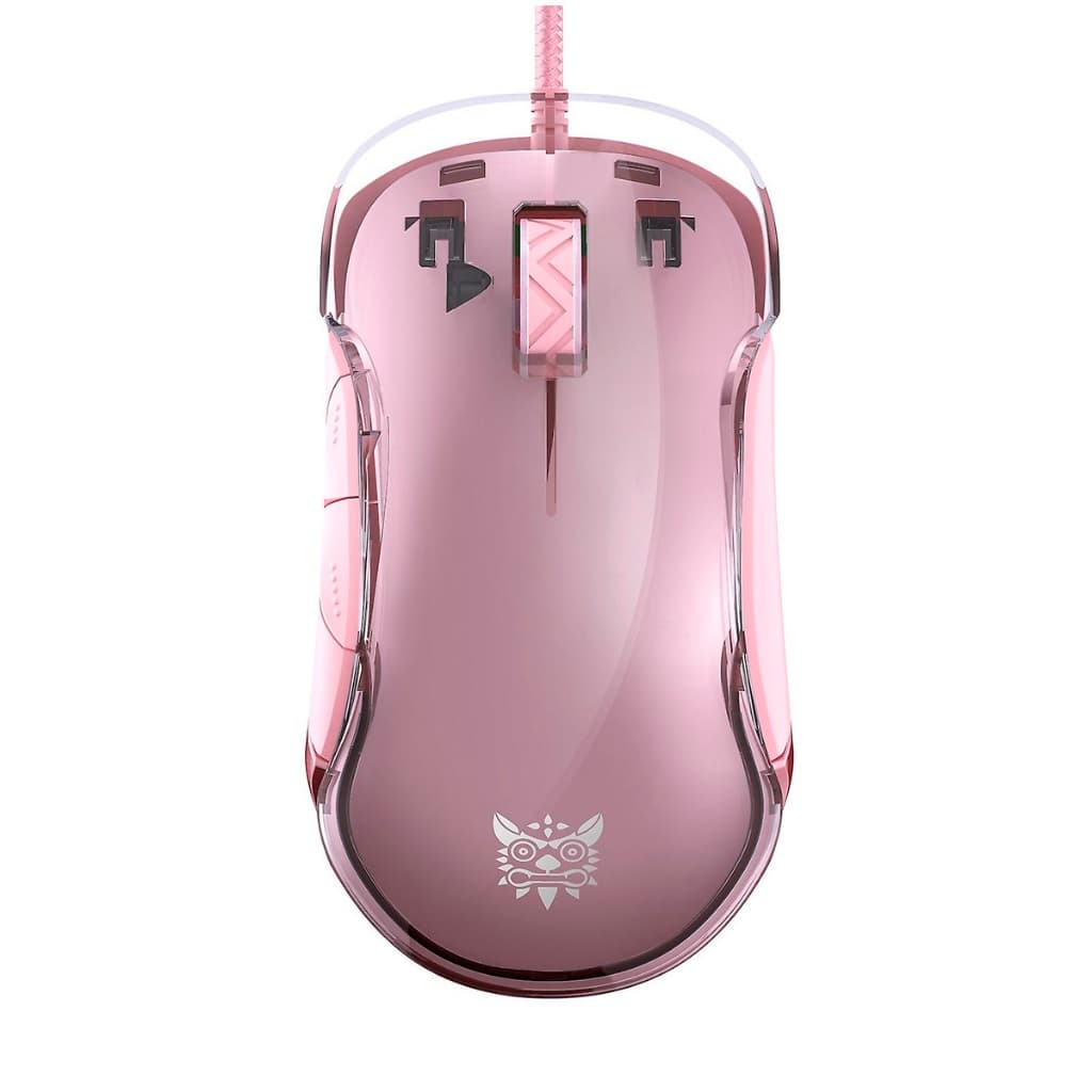 Mouse Gamer Onikuma CW925 12800 DPI 7 Botões RGB Rosa
