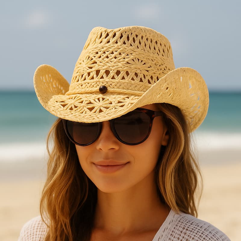 Chapéu Country Gypsy palha durinha aba modelável praia rodeio sertanejo verão lançamento